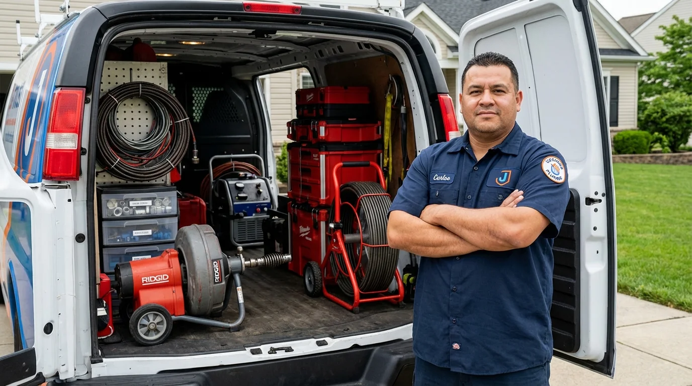 Professional drain cleaning equipment and Johns Plumbing LLC plumber in Salem