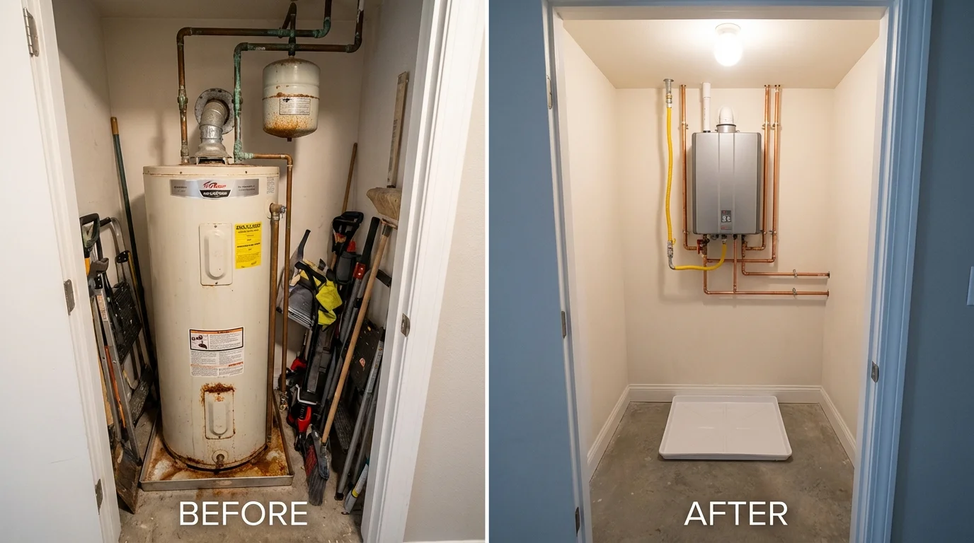 Tank water heater versus wall-mounted tankless unit comparison for Salem, MO homeowners